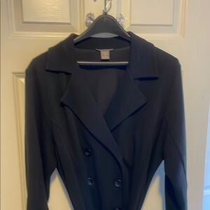 Elegant Black Double-Breasted Women's Coat